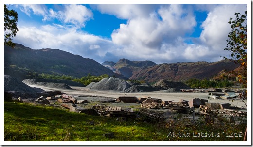 Elterwater Quarry with the Langdale backdrop